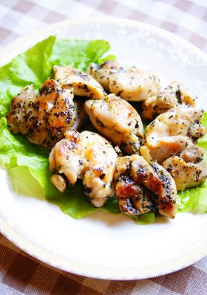 A picture of Chicken in Basil and Olive Oil.