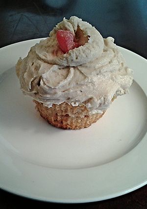 A picture of Cinnamon Sugar Ripple Cupcakes with Cinnamon Buttercream Frosting.