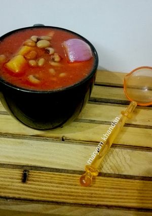 عکسی از دستور خوراک لوبیا چشم بلبلی و سیب زمینی
