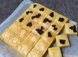 Foto resep Fudgy brownies (white cooking chocolate)