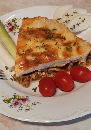 Sajtos-húsos rakott cukkini/tök recept fotója