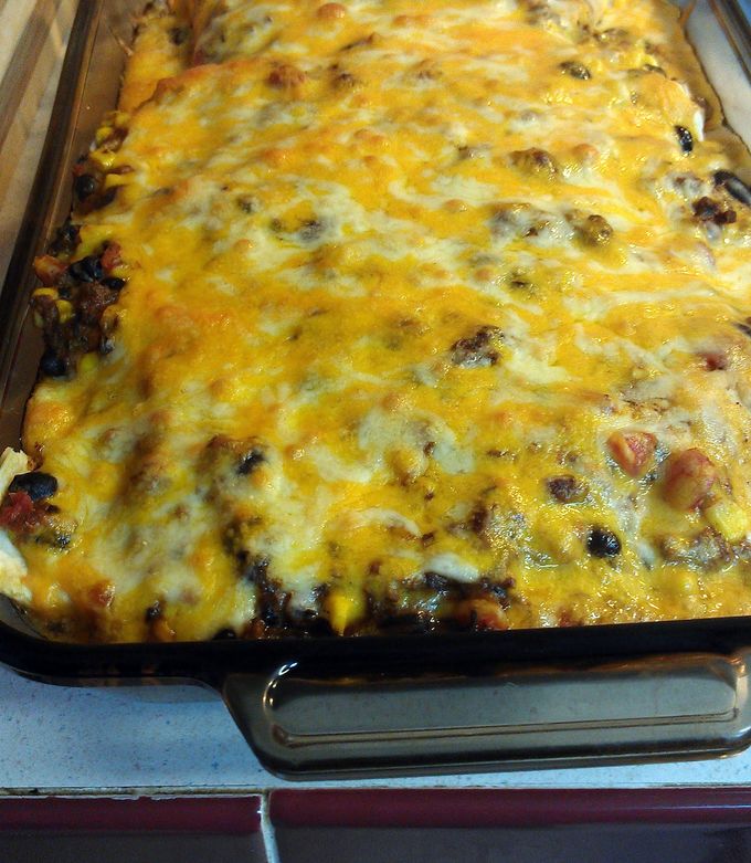 A picture of burrito loco casserole.