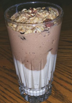 A picture of Carob/vanilla smoothie.