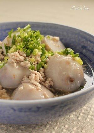A picture of Melt-in-Your-Mouth Taro Root Potatoes in Ankake Sauce.