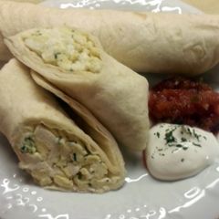 A picture of Queso Fresco Scrambled Egg Breakfast Tacos.