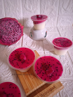 Foto resep Puding Susu Buah Naga 🐲