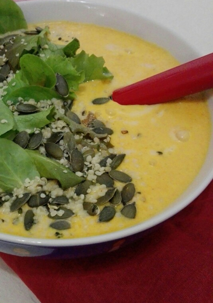 Una foto de Gazpacho de zanahorias a la citronela