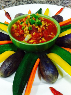 A picture of Kanya's Hot Tomatoes Dip ( Naam Prik Ong).