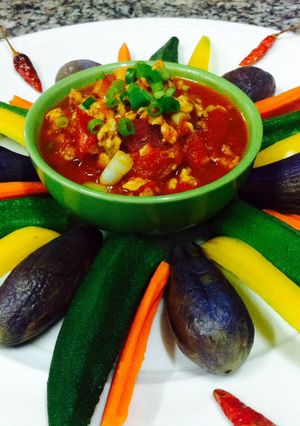 A picture of Kanya's Hot Tomatoes Dip ( Naam Prik Ong).