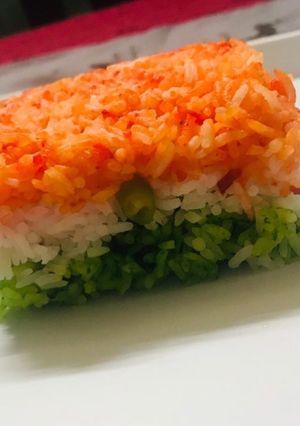 A picture of SWEET TRICOLOUR RICE!🇮🇳.