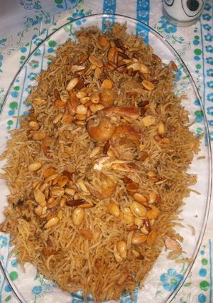 صورة لوصفة الارز بالروبيان المجمد