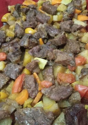 صورة لوصفة طاجن خضار باللحمة 😋