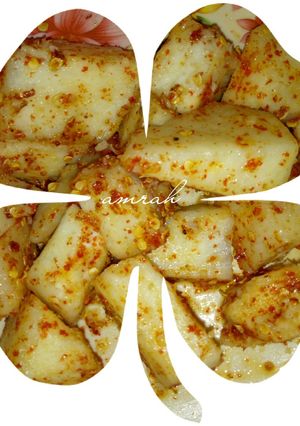 A picture of Boiled yam da mai da yaji.