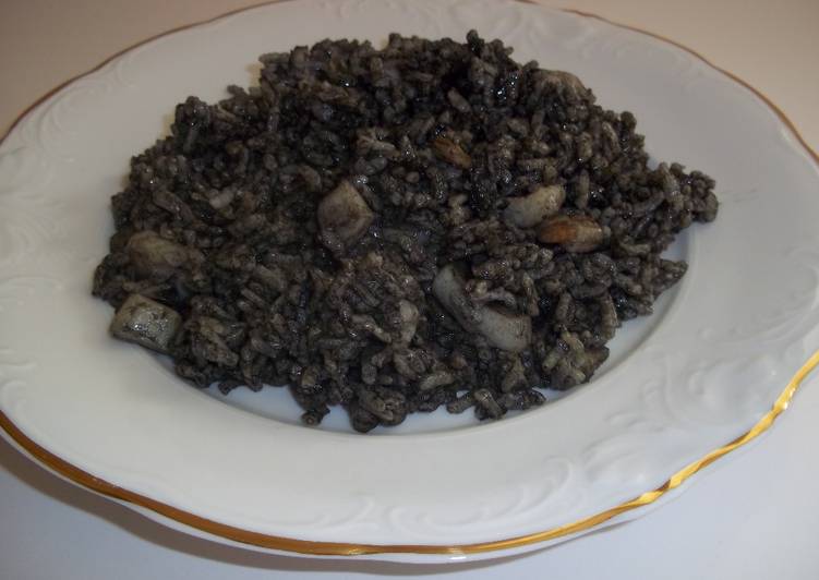 Arroz negro con olla de presión