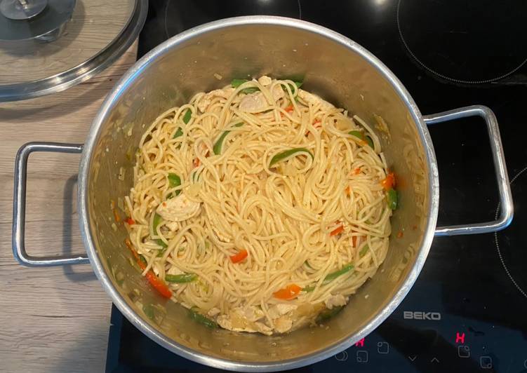 Mixed Veggies with Spaghetti