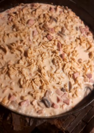 Una foto de Tallarines caseros con salsa parissiene (al disco)