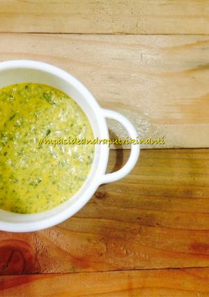 Foto resep Bubur tepung beras bayam ayam-MPASI