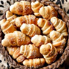 A picture of Onion ang garlic crescent rolls.