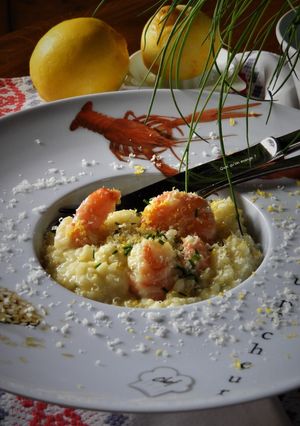Une photo de Risotto citronné aux gambas