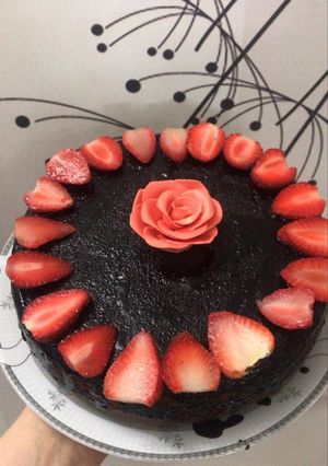 عکسی از دستور کیک توت فرنگی خوشمزه🍓 با پودر کیک آماده