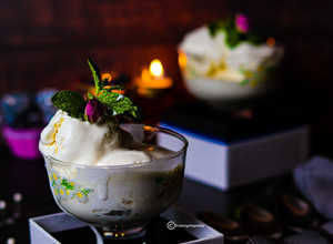 A picture of Homemade 3 Ingredient Vanilla Ice cream| No Ice cream Machine.