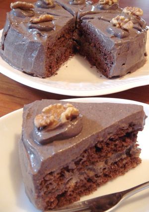 A picture of Non-Egg Dairy-Free Chocolate Cake.
