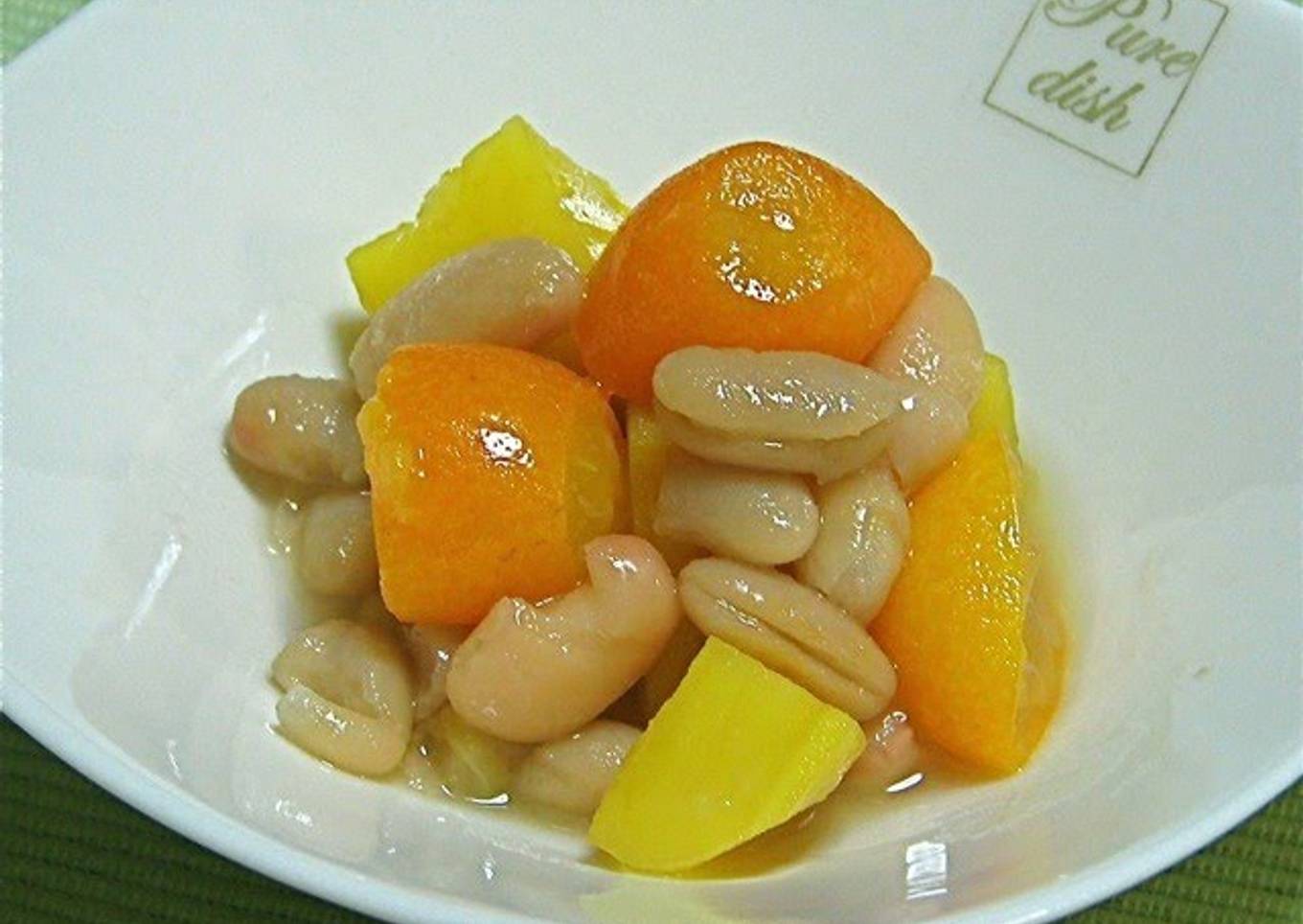 Kumkat, beans and sweet potatoes