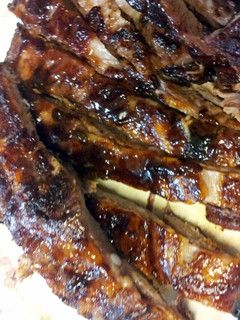 A picture of Ribs oven baked honey bbq.