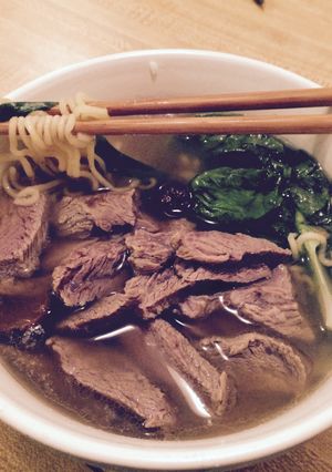 A picture of Authentic Beef Noodles.