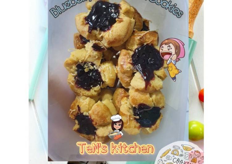 Kiat-kiat membuat Blueberry Thumbprint Cookies 😚😚 enak