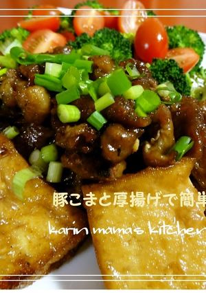 A picture of An Easy Chinese-style Dish with Pork Offcuts and Atsuage.