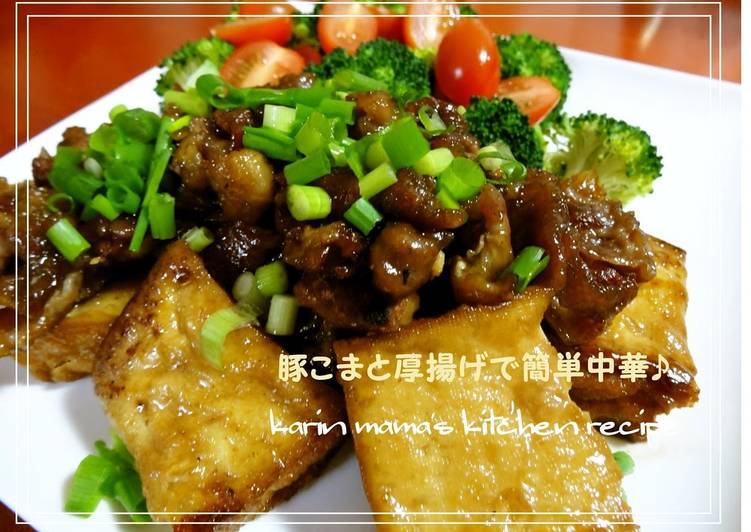 An Easy Chinese-style Dish with Pork Offcuts and Atsuage