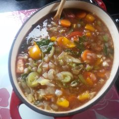 A picture of Kels beefy hearty stew.