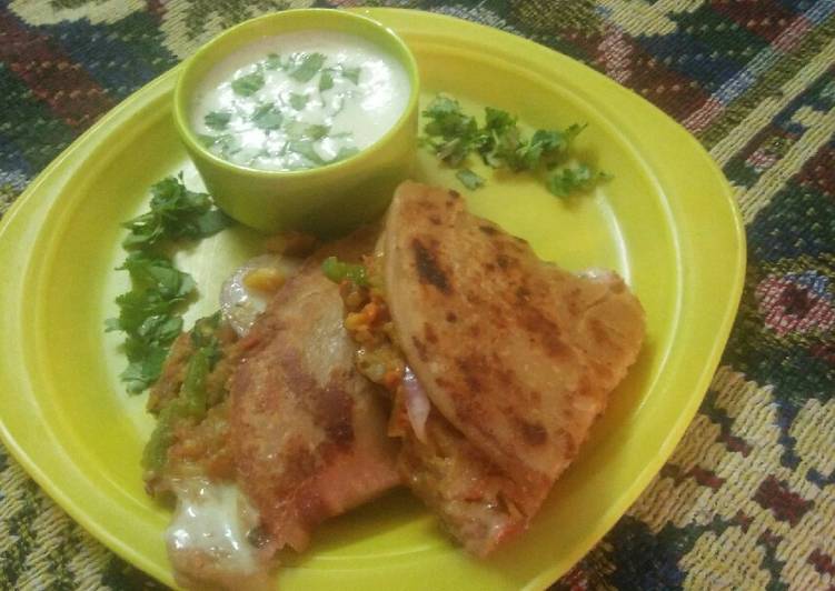 Simple Way to Prepare Ultimate Veg seekh kabab Paratha with cheesy dip