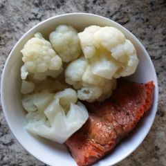 Hot Pepper Jelly Glazed Salmon & Cauliflower A picture of Hot Pepper Jelly Glazed Salmon & Cauliflower.
