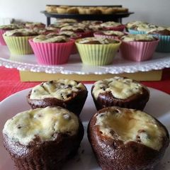 A picture of AMIEs Cream Cheese Filled Chocolate Cupcake.