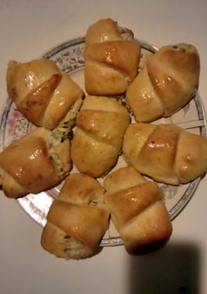 A picture of crab stuffed croissants.