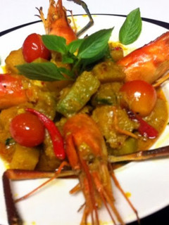 A picture of Pumpkin Curry With Prawns.