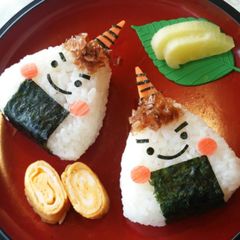 A picture of Setsubun Character Bento - Demon-Giri Rice Balls~.