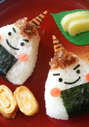 A picture of Setsubun Character Bento - Demon-Giri Rice Balls~.