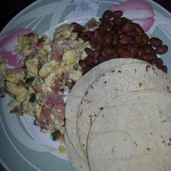 A picture of Ham and eggs.