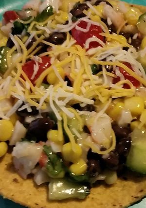 A picture of Quick and easy seafood tostadas..