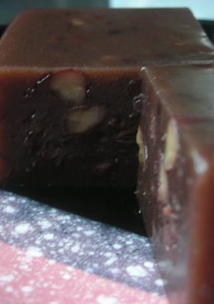 A picture of Homemade Yokan Made With Sweet Bean Paste and Kanten.