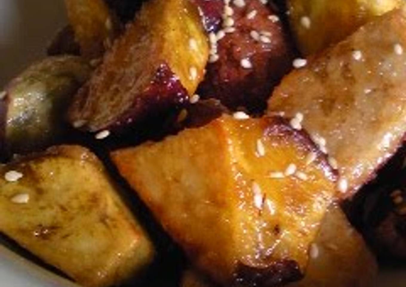 Candied sweet potatoes are not fried, but crispy
