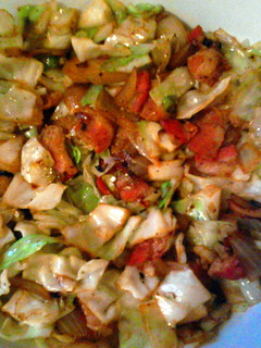 A picture of fried cabbage.
