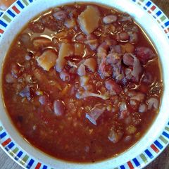A picture of Crockpot squash and bean stew.