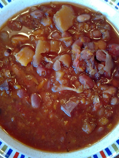 A picture of Crockpot squash and bean stew.