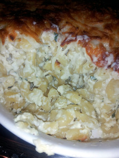 A picture of Cream cheese baked mac and cheese....