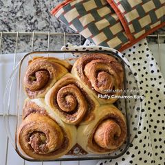 A picture of Nuna’s Fluffy Cinnamon Rolls with Homemade Cream Cheese Frosting.