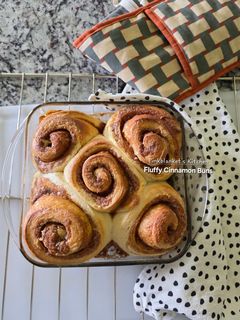 A picture of Nuna’s Fluffy Cinnamon Rolls with Homemade Cream Cheese Frosting.